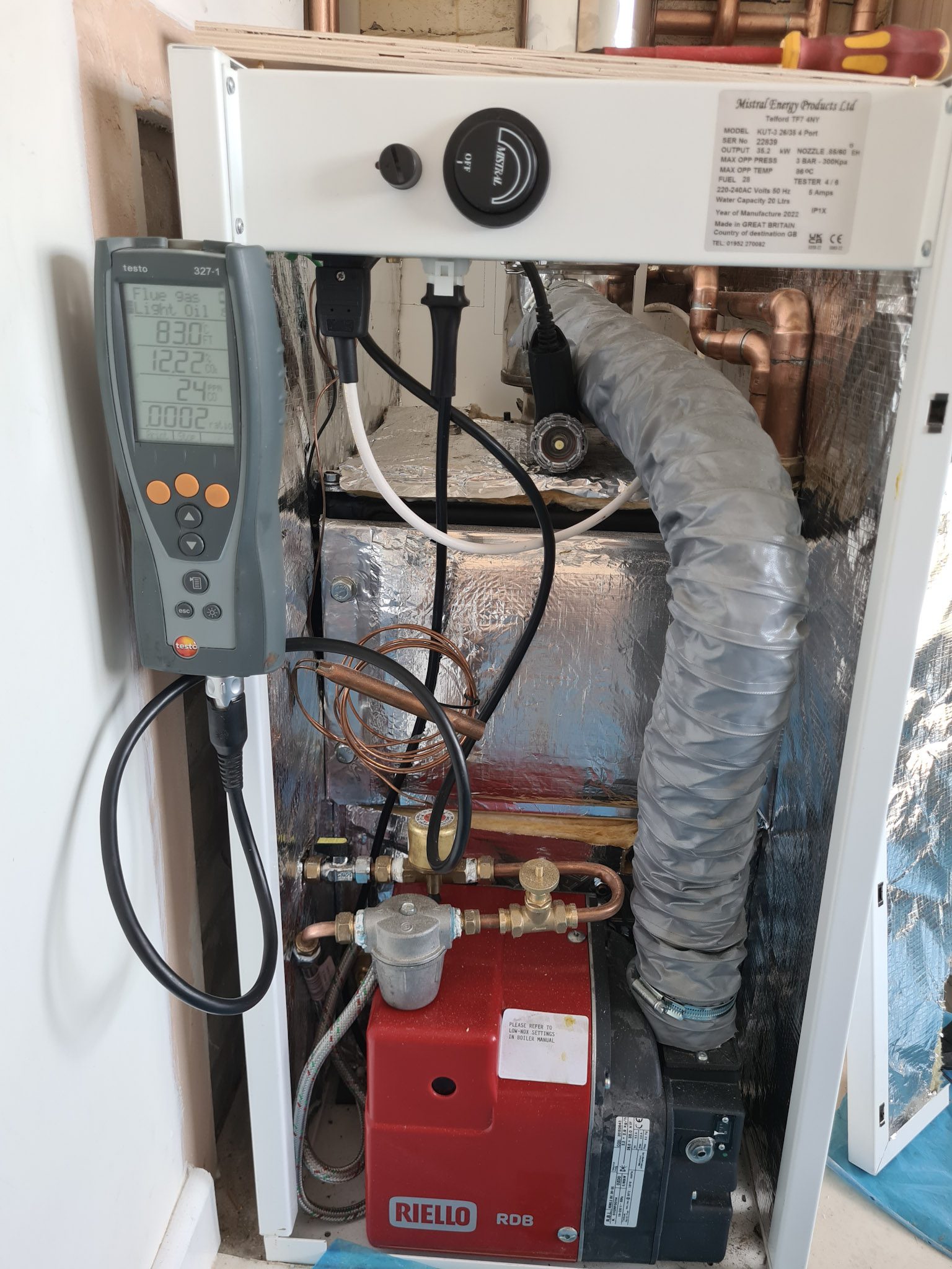 An oil boiler installation carried out by Cheshire Boilers