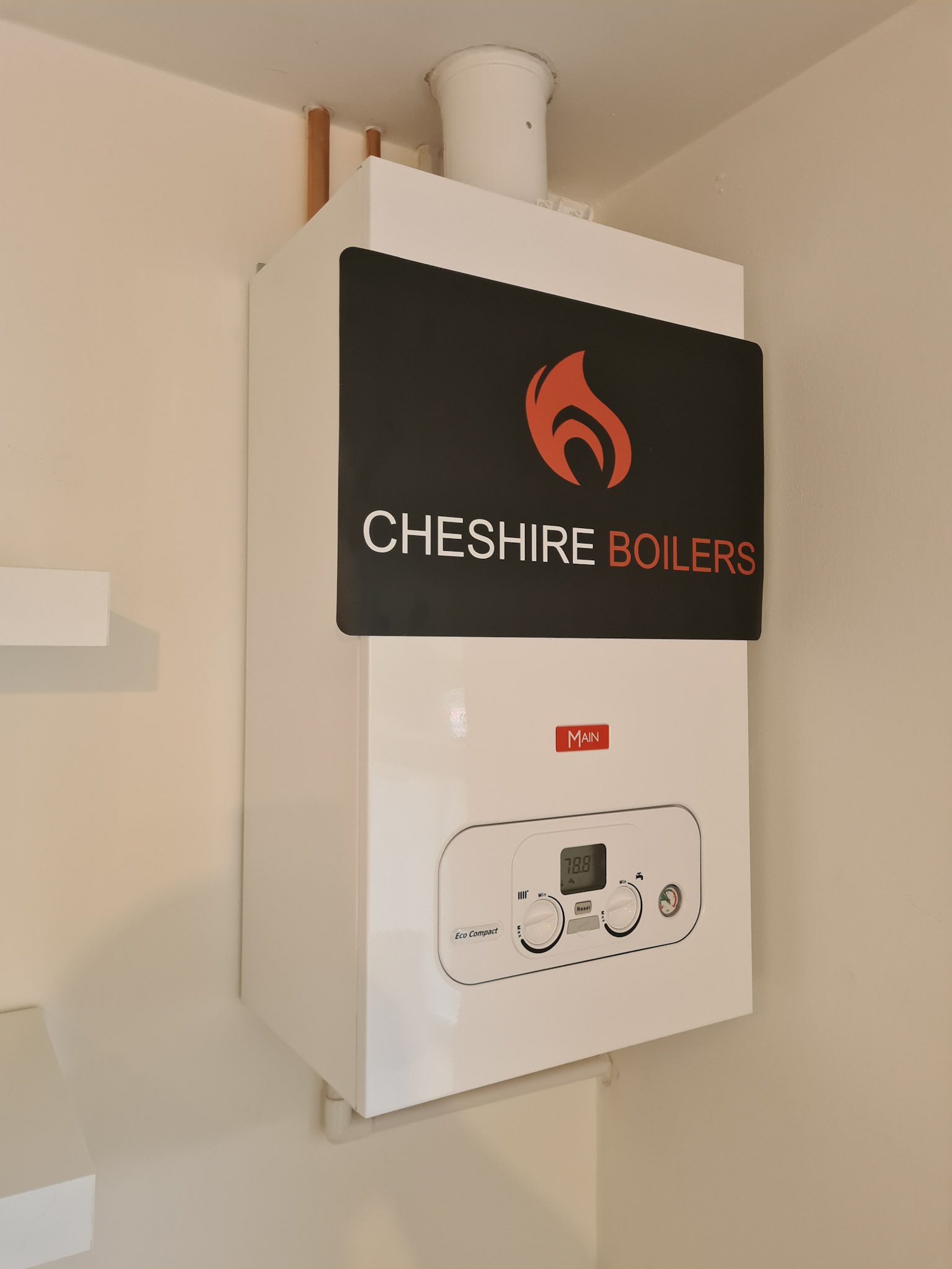 A finished combi boiler installation by Cheshire Boilers