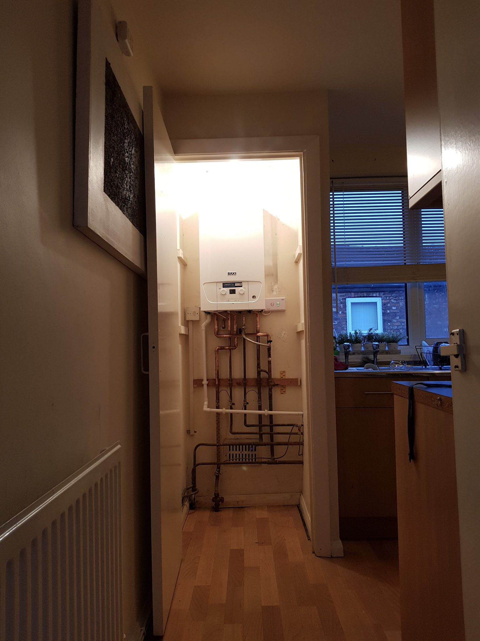 A conventional boiler swapped for a Baxi Main combi