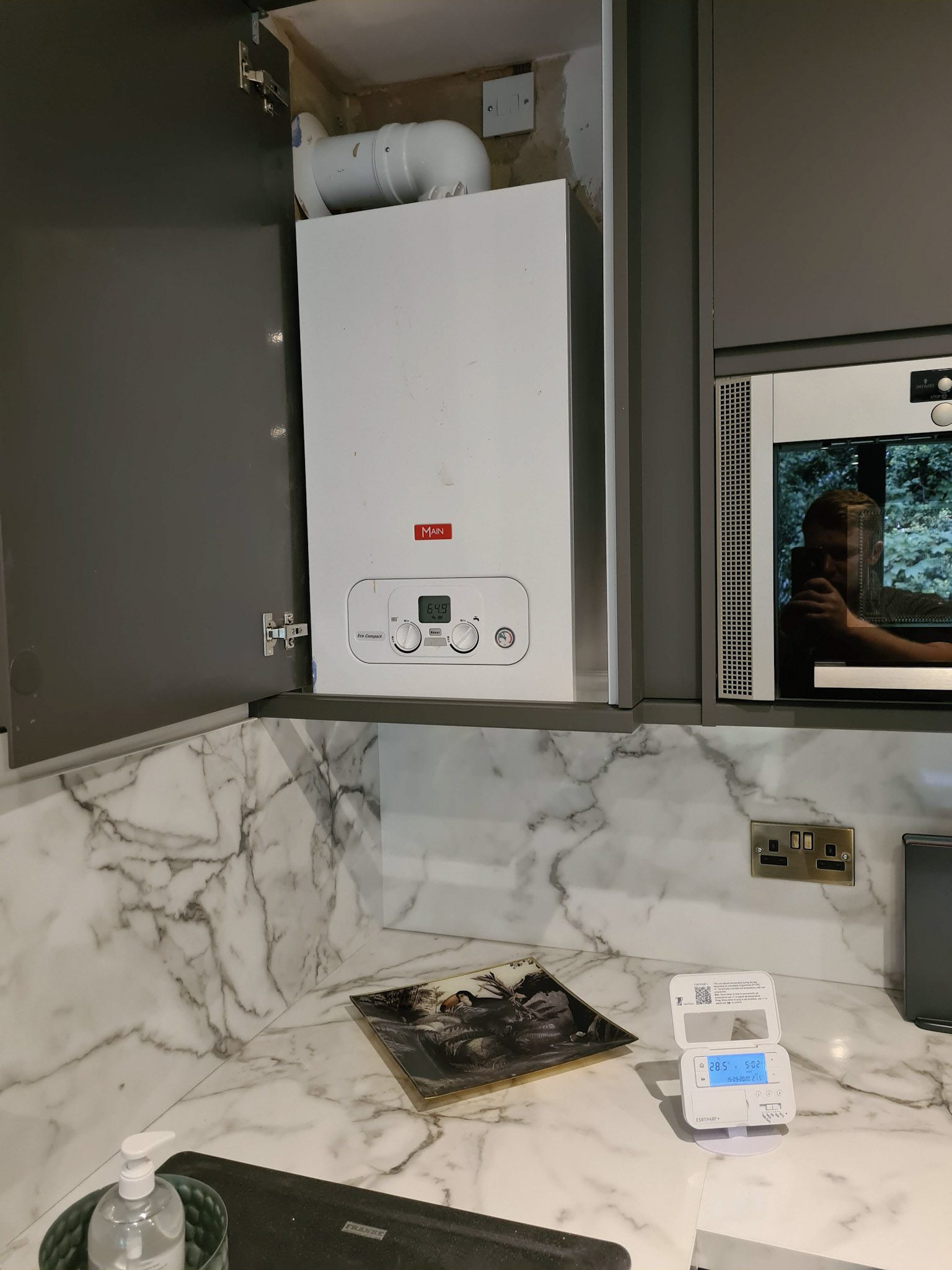 A newly fitted combi boiler in a Cheshire home